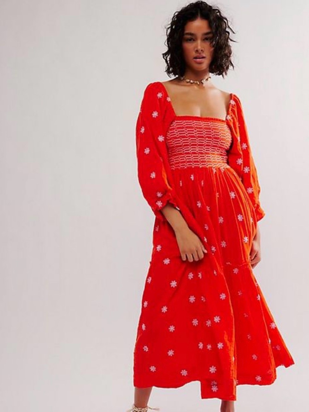 Free People Dahlia Embroidered Maxi Dress
